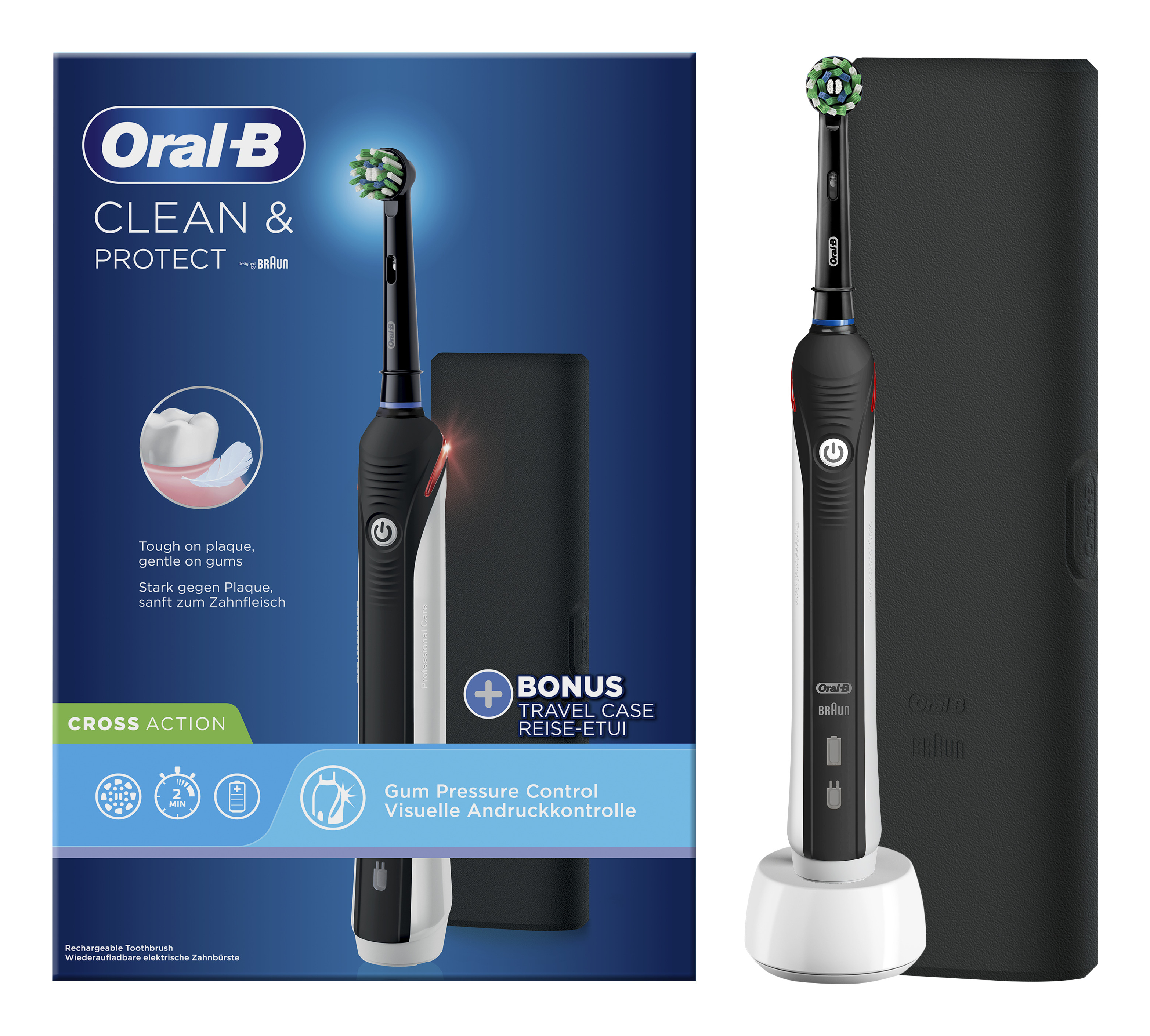 Braun Oral-B Clean & Protect black mit Ttravel Case