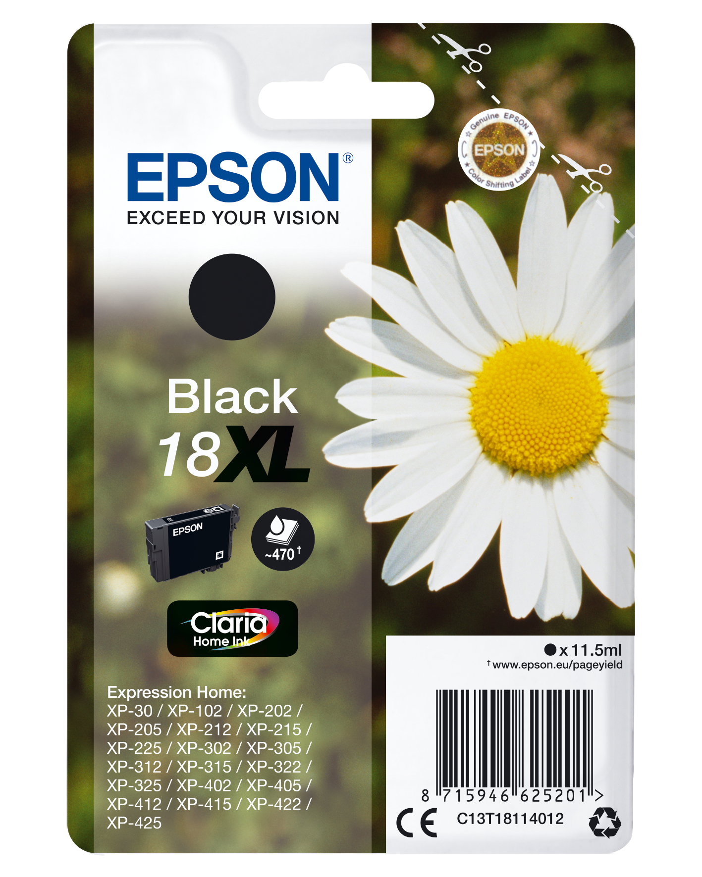 EPSON 18XL / T1811XL (Gänseblümchen) schwarz Druckerpatrone