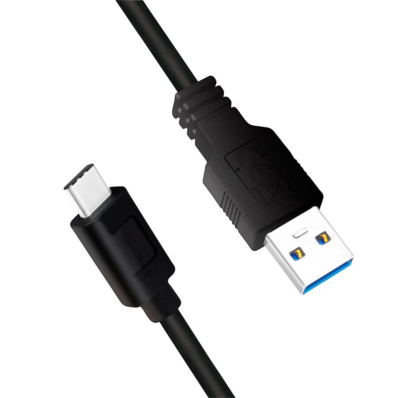 Logilink USB-C Kabel 3.2 Gen1, C/M zu USB-A/M, schwarz 1,5 m