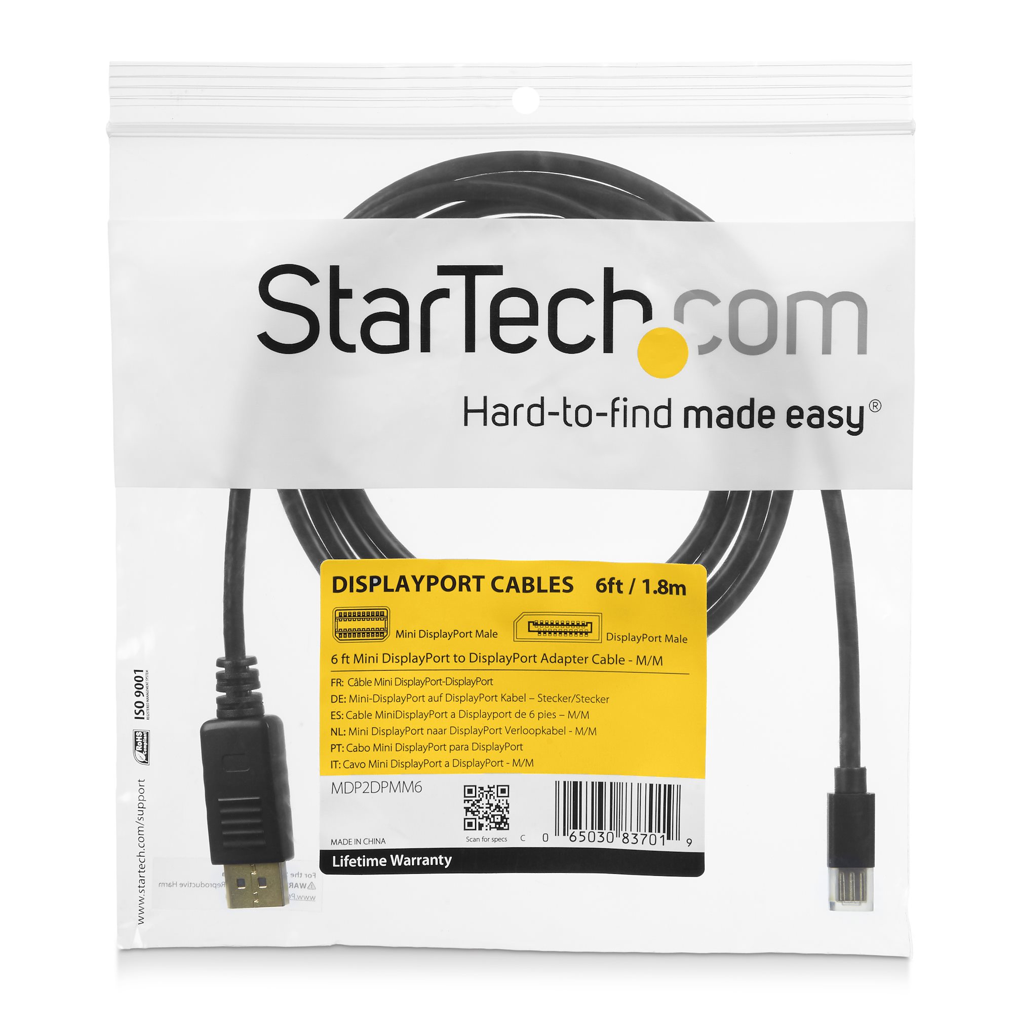 6FT MINI DP TO DP 1.2 CABLE .