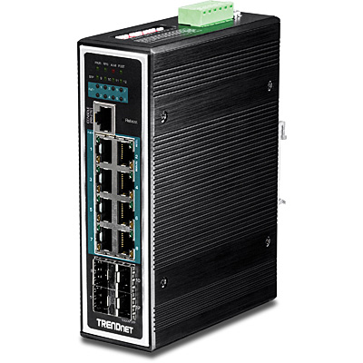 TRENDnet Industrie Switch 12 Port Gbit Manag.L2+ PoE+ Metall