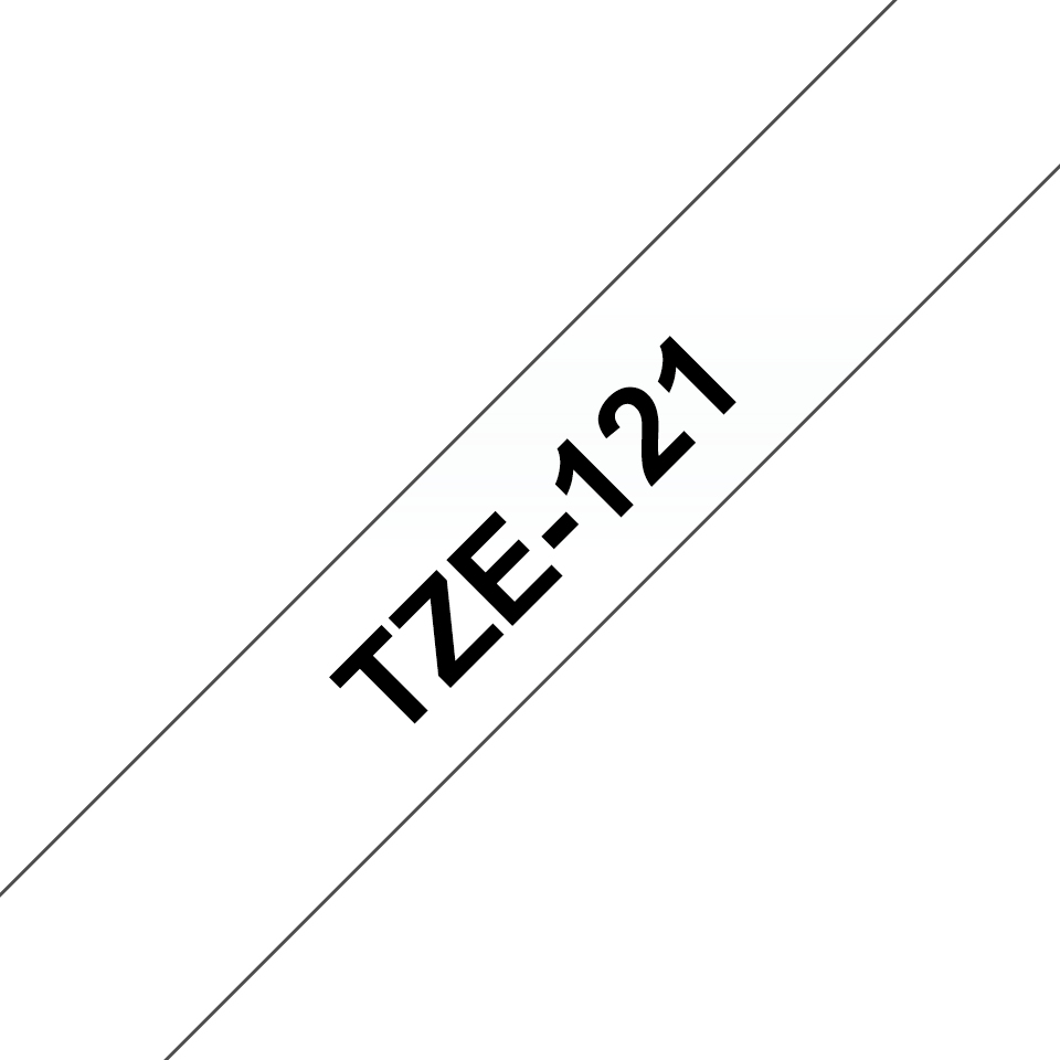 TZE-121 LAMINATED TAPE 9MM 8M BLACK ON CLEAR