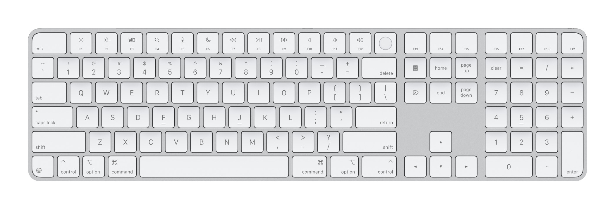 MAGIC KEYBOARD WITH TOUCH ID NUM KEY MAC SILICON US WH KEY