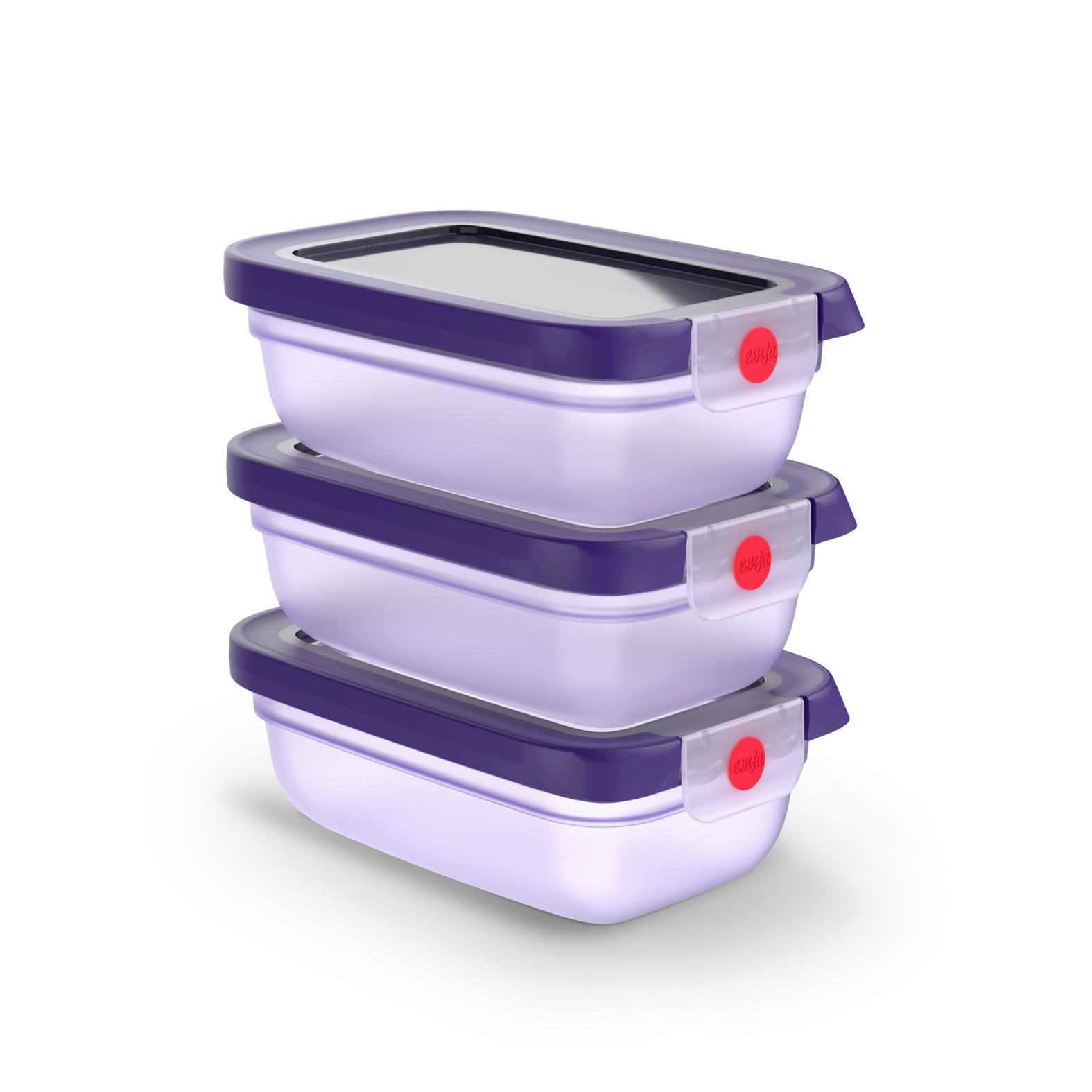 emsa Frischhaltedosen-Set ONECLICK violett 0,5 l, 3 St.