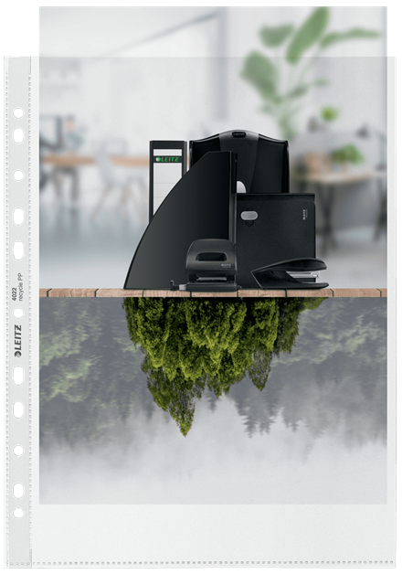 LEITZ Prospekthüllen Recycle 4022 DIN A4 transparent genarbt 0,07 mm, 40 St.