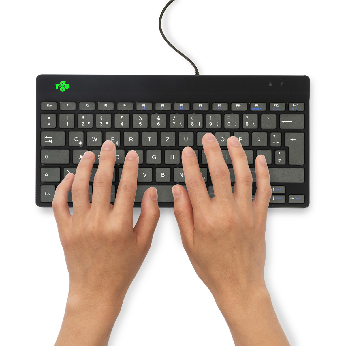 COMPACT BREAK KEYBOARD QWERTZ DE BLACK WIRED