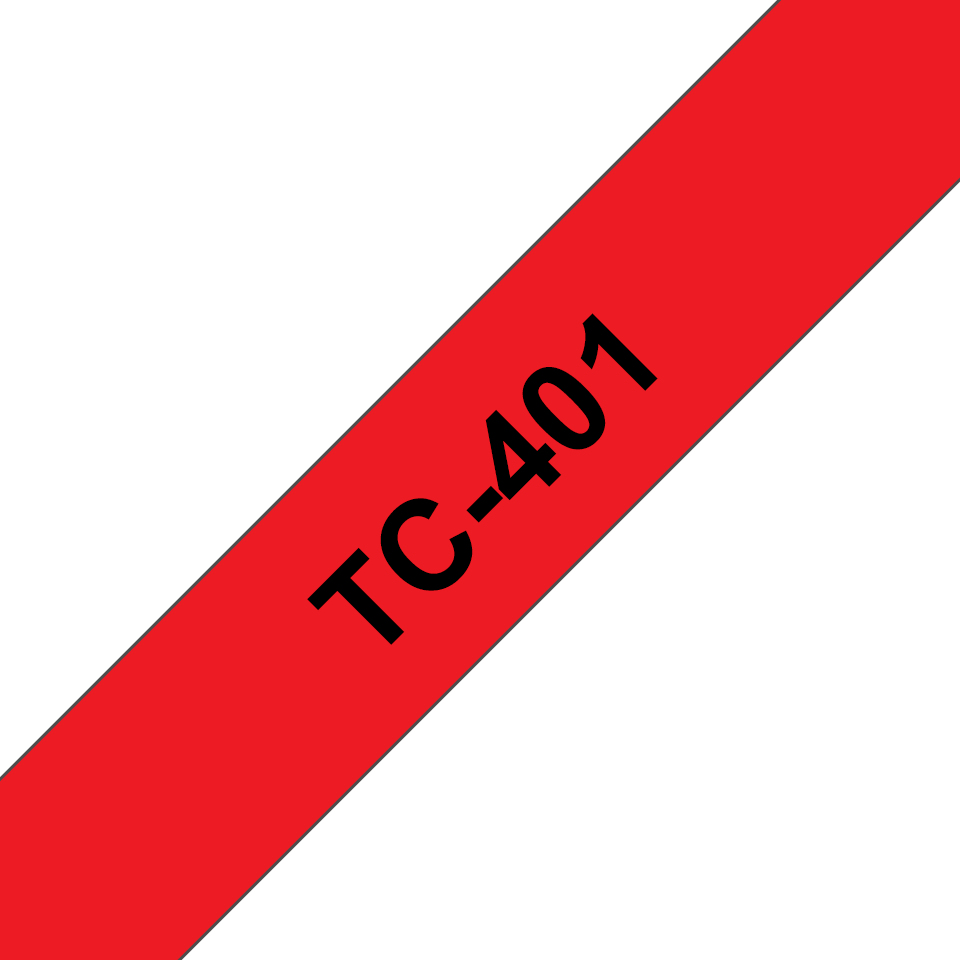 brother Schriftband TC-401 TC401, 12 mm, schwarz auf rot, 1 St.