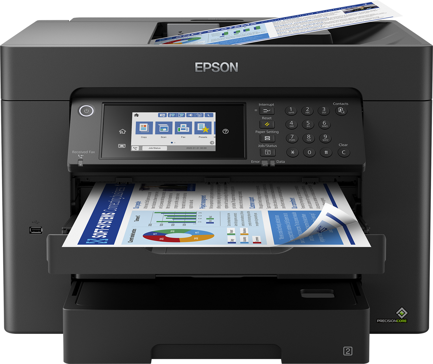 EPSON WorkForce WF-7840DTWF 4 in 1 Tintenstrahl-Multifunktionsdrucker schwarz