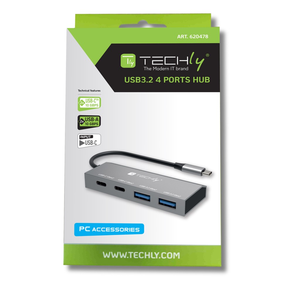 Techly Hub USB 3.2 2xUSB-A/2x USB C