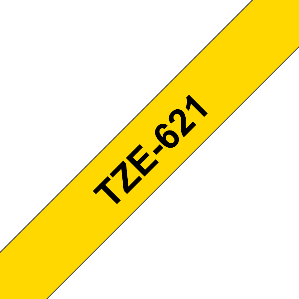 TZE-621 LAMINATED TAPE 9MM 8M BLACK ON YELLOW