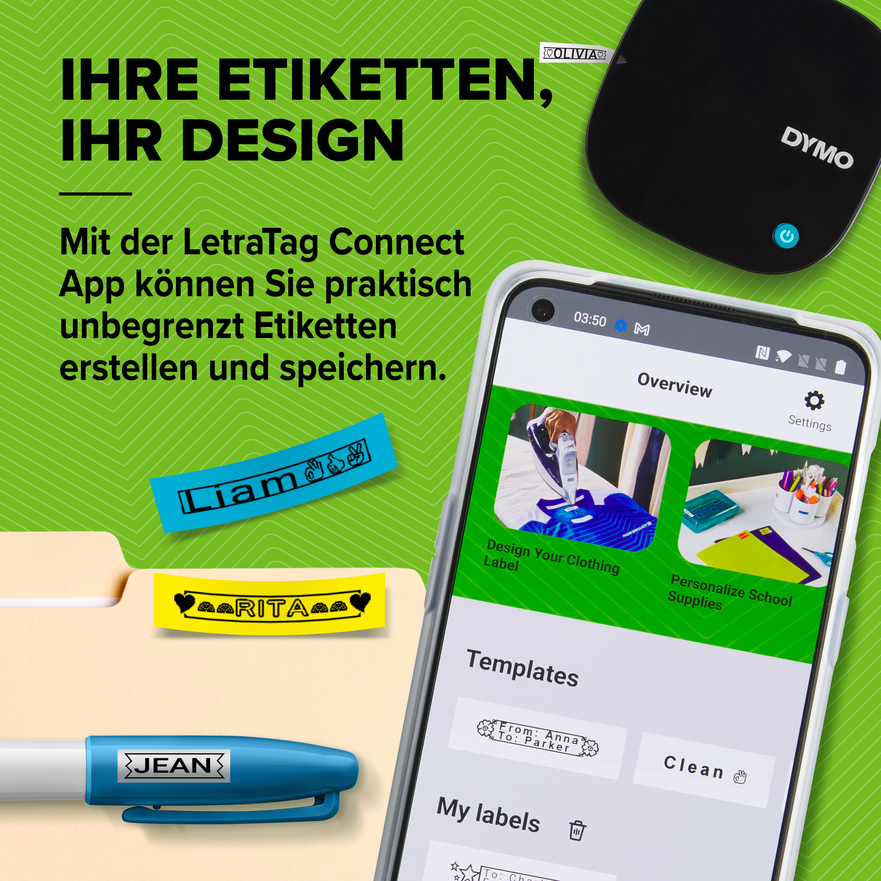 DYMO LetraTag LT-200B Bluetooth schwarz inkl 2 Bänder Gratis