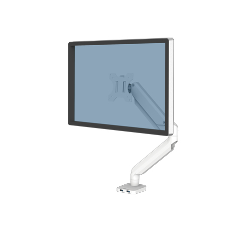 Fellowes Monitor-Halterung Platinum Series 8056201 weiß für 1 Monitor, Tischklemme, Tischbohrung