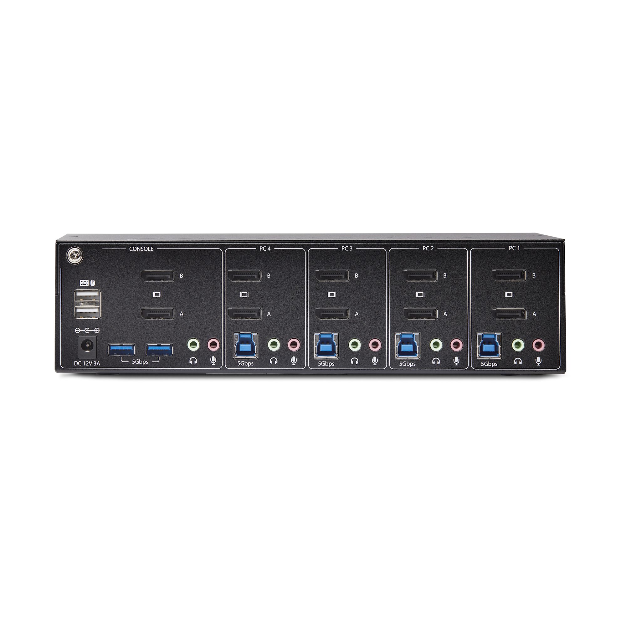 STARTECH.COM 4-Port KVM Switch Dual Monitor DisplayPort 4K 60Hz 2x USB 3.0 2x USB 2.0 Hotkey/Drucktasten KVM Umschalter 4 PC 2monito